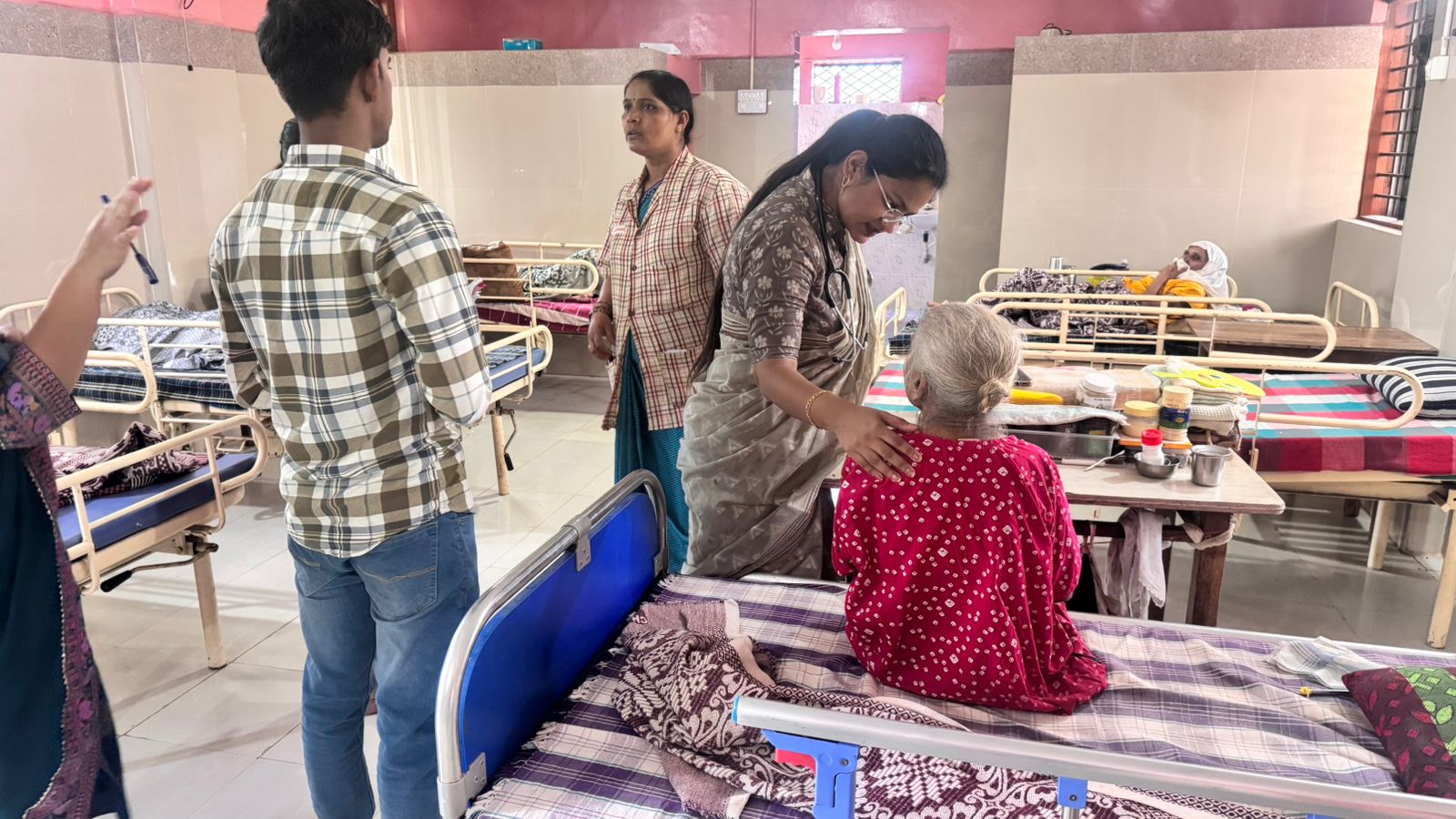 Elderly care and health screening visit